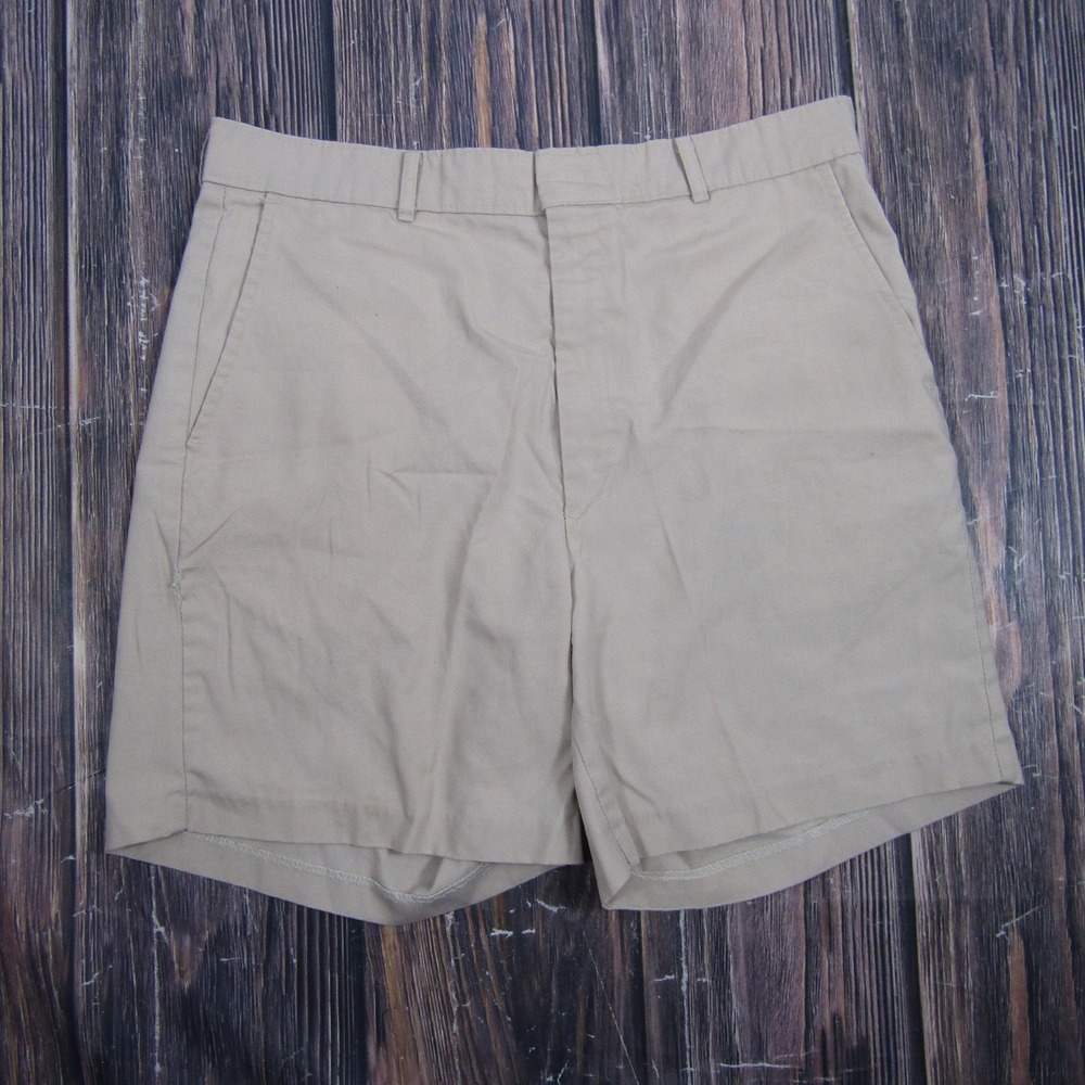 Farah Mens 33 Beige Chino Shorts 6" Inseam Walk Casual Beach Summer Vintage
